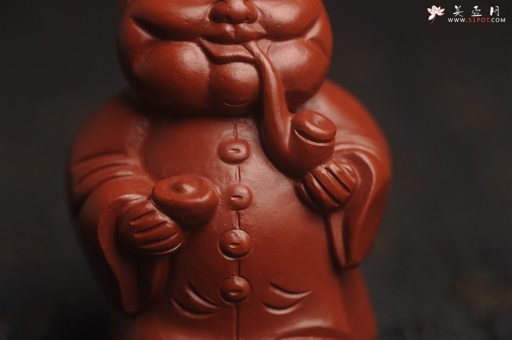 紫砂壶图片：美宠特惠 精致大红袍朱泥大财主紫砂茶宠 发发发 高6.8cm - 美壶网