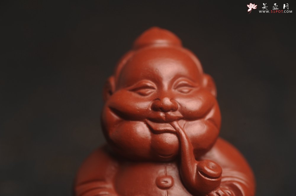 紫砂壶图片：美宠特惠 精致大红袍朱泥大财主紫砂茶宠 发发发 高6.8cm - 美壶网