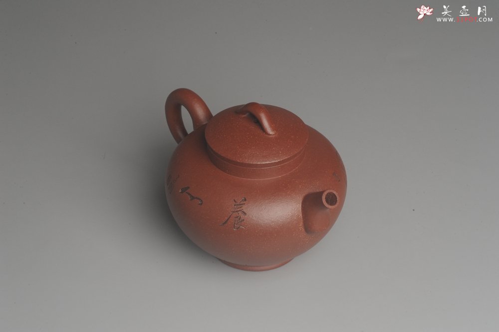 紫砂壶图片：美壶特惠 助工精工降坡泥陶瓮壶 蜗牛特文气 - 美壶网