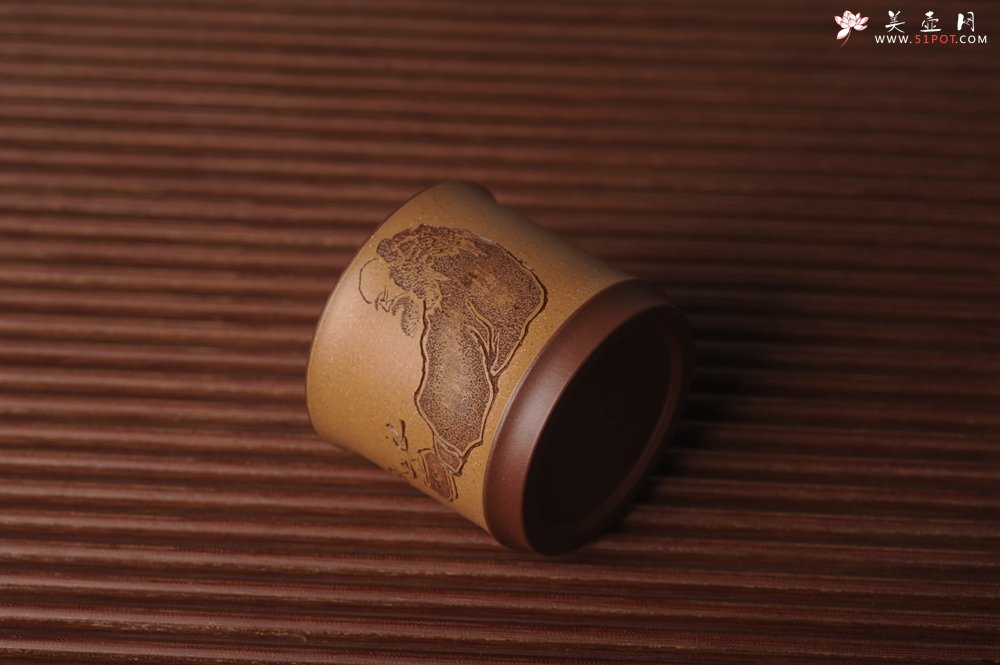 紫砂壶图片：美杯国庆特惠 精品好泥好工好刻雅致特厚实达摩主人杯 茶人醉爱 - 美壶网