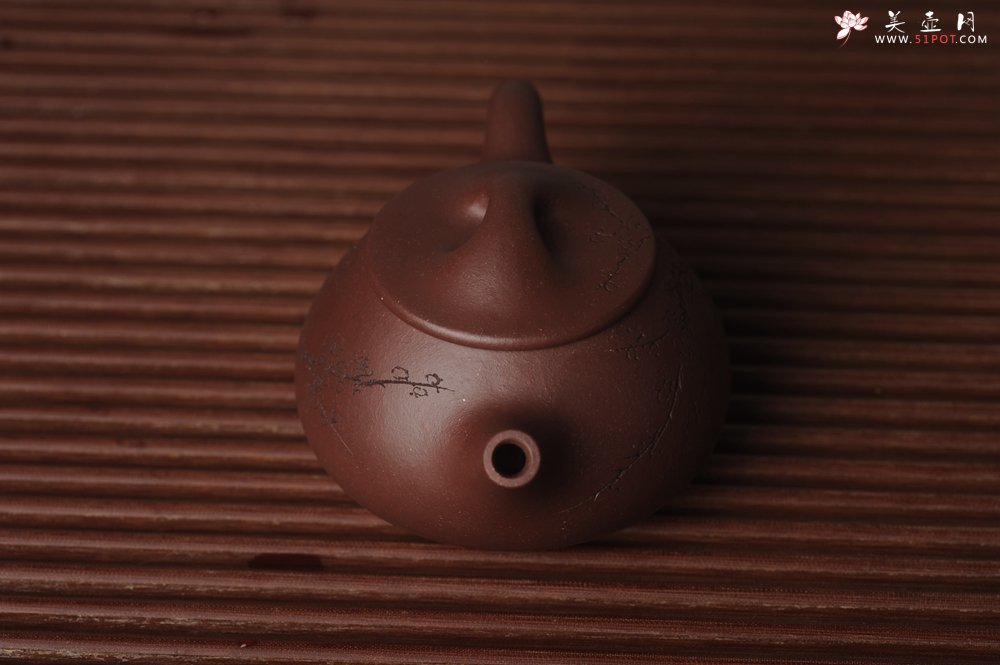 紫砂壶图片：美壶国庆特惠 工料俱佳满瓢（霸王石瓢）装饰通转梅花 特文气 - 美壶网