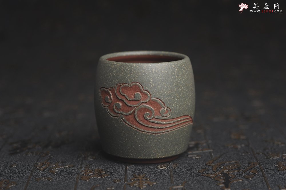 紫砂壶图片：美杯国庆特惠 精品好泥好工雅致厚实祥云主人杯 - 美壶网