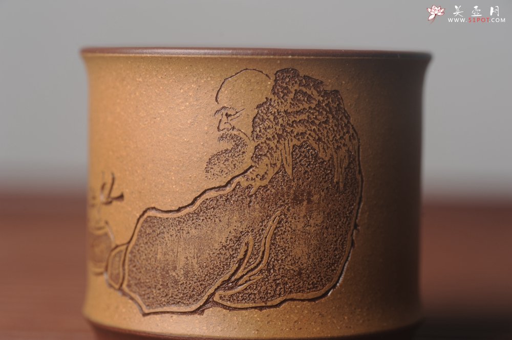 紫砂壶图片：美杯国庆特惠 精品好泥好工好刻雅致特厚实达摩主人杯 茶人醉爱 - 美壶网