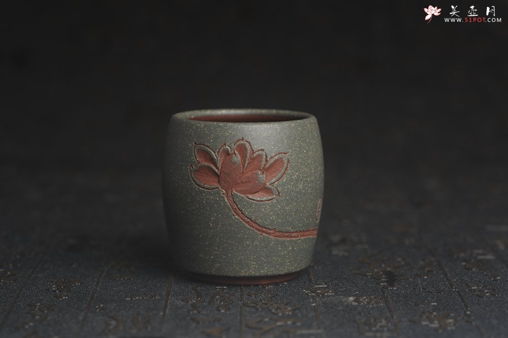 紫砂壶图片：美杯国庆特惠 精品好泥好工雅致厚实清莲主人杯二式 - 美壶网