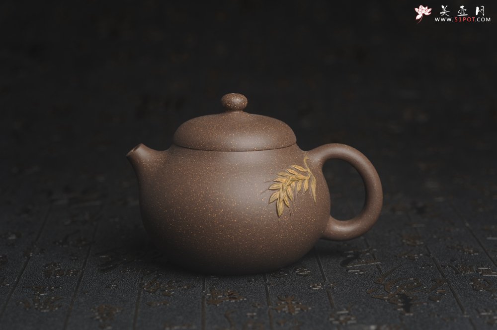 紫砂壶图片：美壶特惠 精致青灰段泥乳穗壶 茶人醉爱 - 美壶网