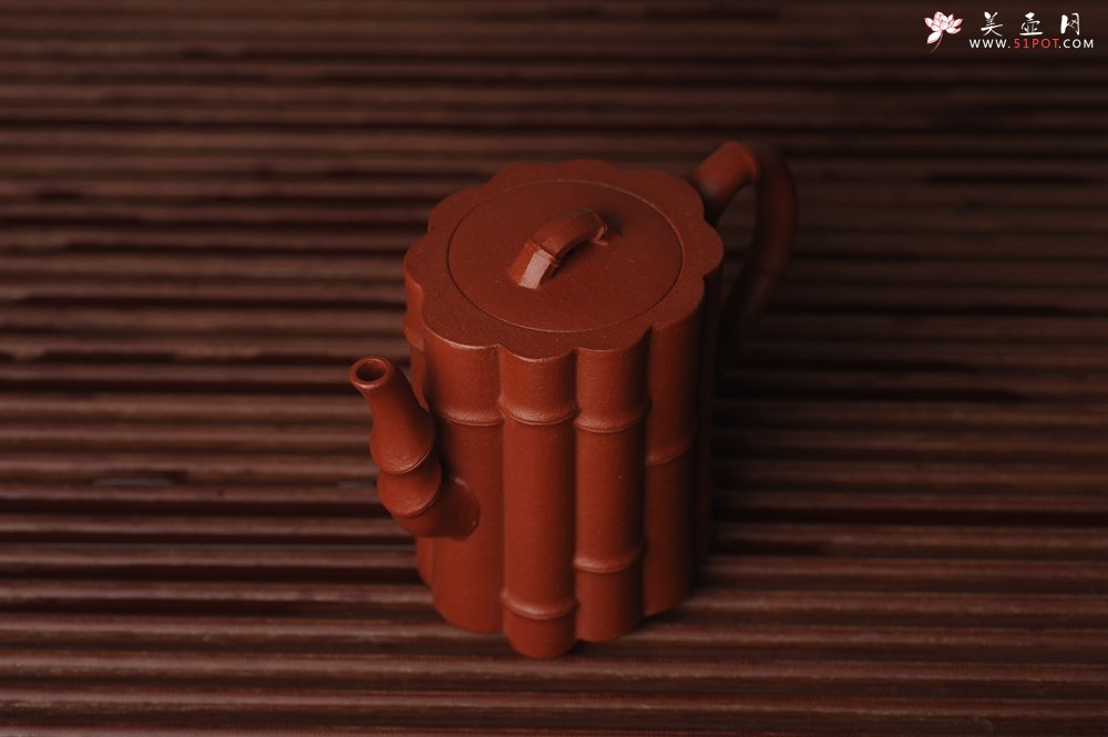 紫砂壶图片：美壶特惠 精致优质朱泥十三竹壶 茶人醉爱 - 美壶网