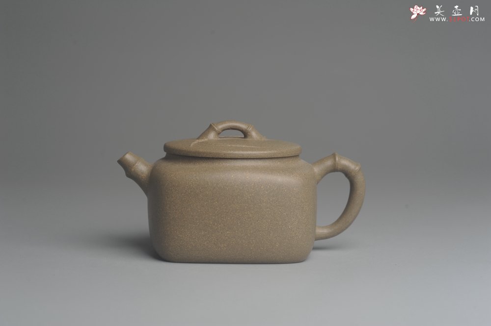 紫砂壶图片：美壶特惠 精工青段四方竹壶 茶人醉爱 - 美壶网