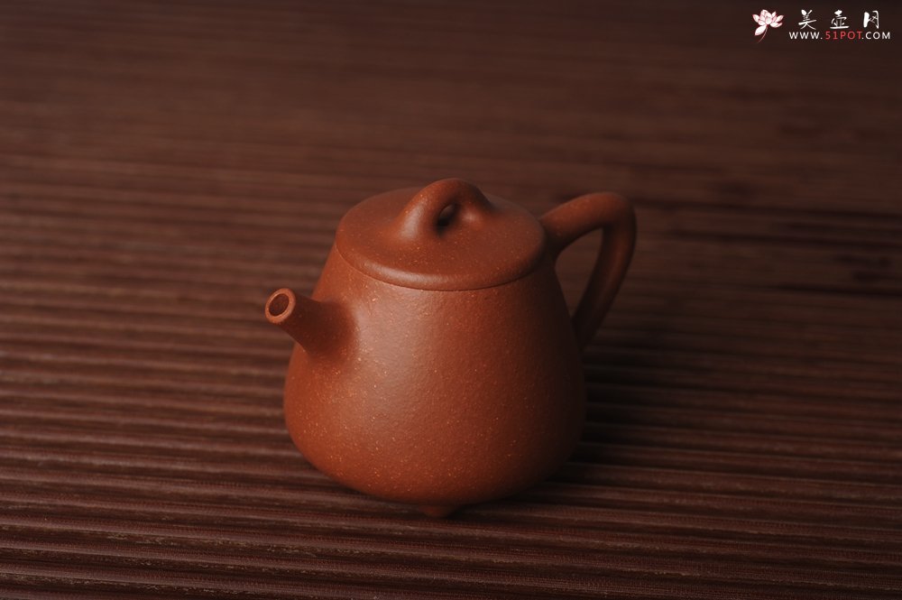 紫砂壶图片：美壶特惠  精工红降坡泥高石瓢 茶人醉爱 - 美壶网