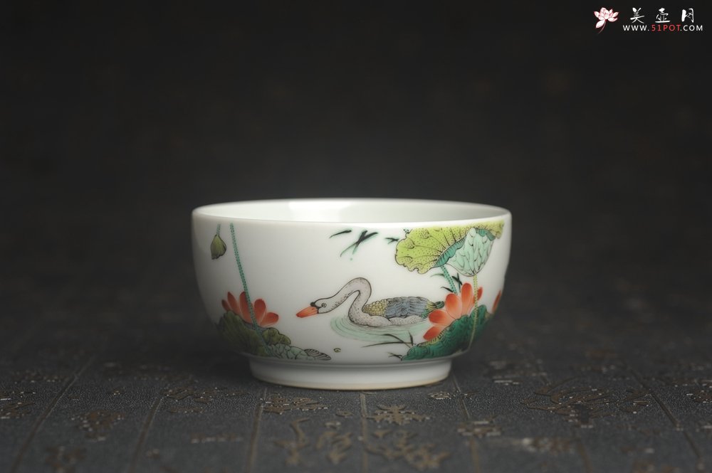 紫砂壶图片：玄辰器 精品古彩 春江水暖鸭先知 主人杯压手杯 景德镇茶杯 茶人醉爱 - 美壶网