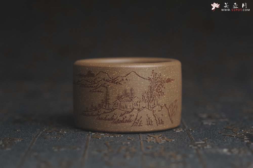 紫砂壶图片：美杯特惠 精品好泥好工雅致山居图主人杯 - 美壶网