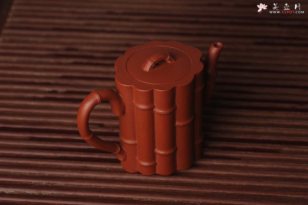紫砂壶图片：美壶特惠 精致优质朱泥十三竹壶 茶人醉爱 - 美壶网