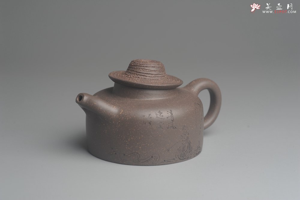 紫砂壶图片：美壶特惠 优质青灰段泥精致牧牛壶 茶人醉爱 - 美壶网