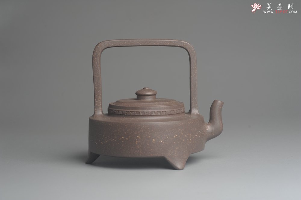 紫砂壶图片：美壶特惠 精致青灰段泥繁星提梁壶 茶人醉爱 - 美壶网