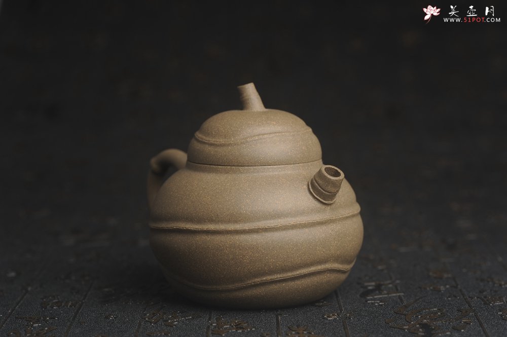 紫砂壶图片：美壶特惠 精致青段薄胎 质量仅101g 大肚竹壶 - 美壶网