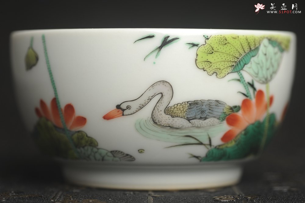 紫砂壶图片：玄辰器 精品古彩 春江水暖鸭先知 主人杯压手杯 景德镇茶杯 茶人醉爱 - 美壶网