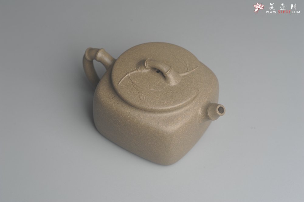 紫砂壶图片：美壶特惠 精工青段四方竹壶 茶人醉爱 - 美壶网