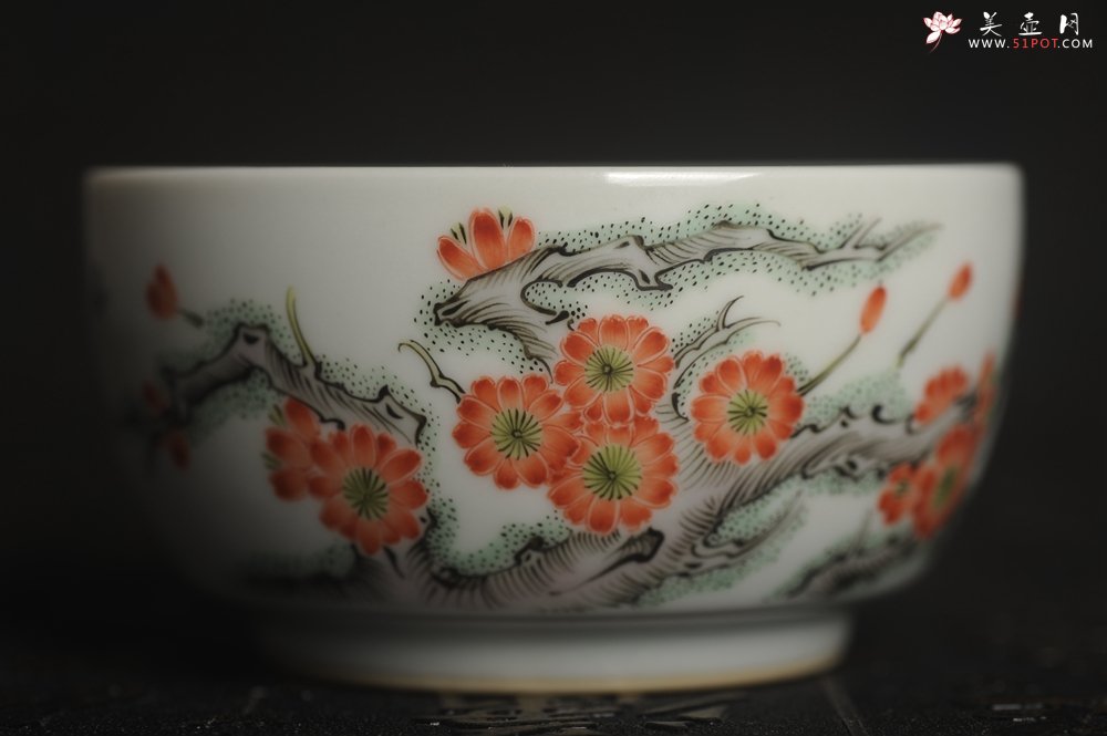 紫砂壶图片：玄辰器 精品古彩 清风自远 主人杯压手杯 景德镇茶杯 茶人醉爱 - 美壶网