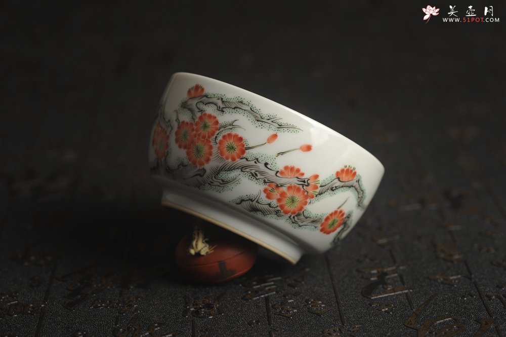 紫砂壶图片：玄辰器 精品古彩 清风自远 主人杯压手杯 景德镇茶杯 茶人醉爱 - 美壶网