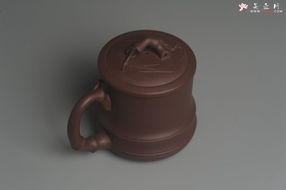 紫砂壶图片：美杯年底特惠 精工好料优质紫泥竹节杯盖杯 送礼自用佳品 - 美壶网