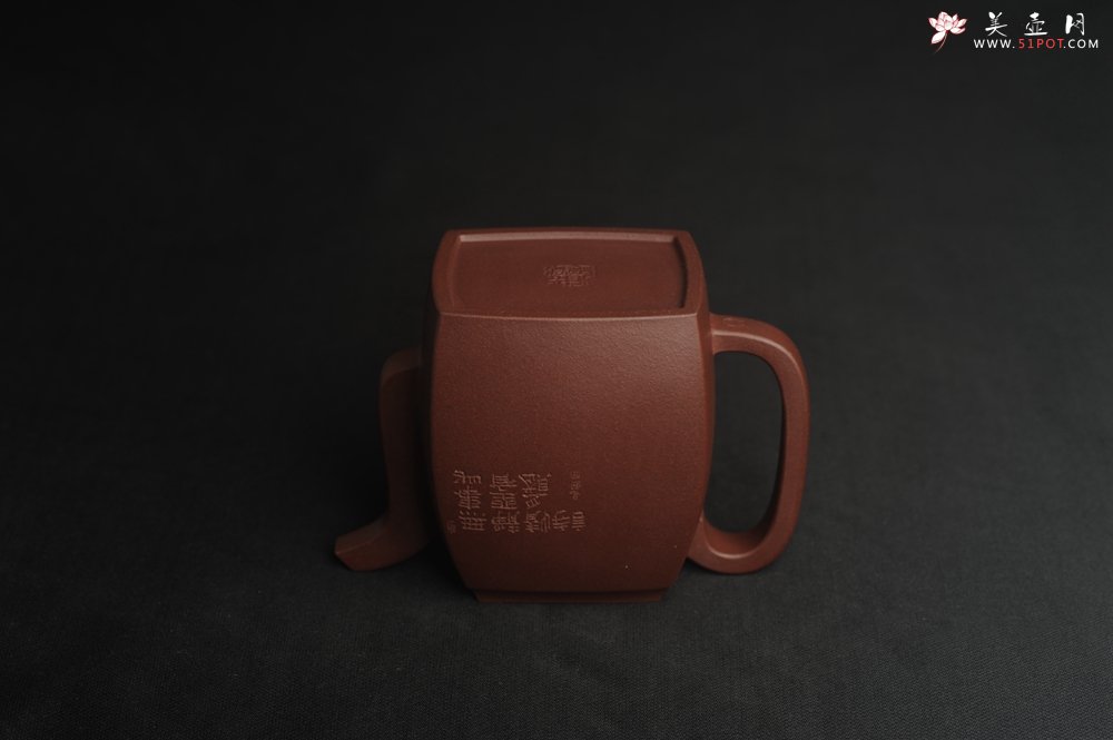 紫砂壶图片：全手工精致汉方壶 无事此静坐 有情且赋诗 禅意浓浓 - 美壶网