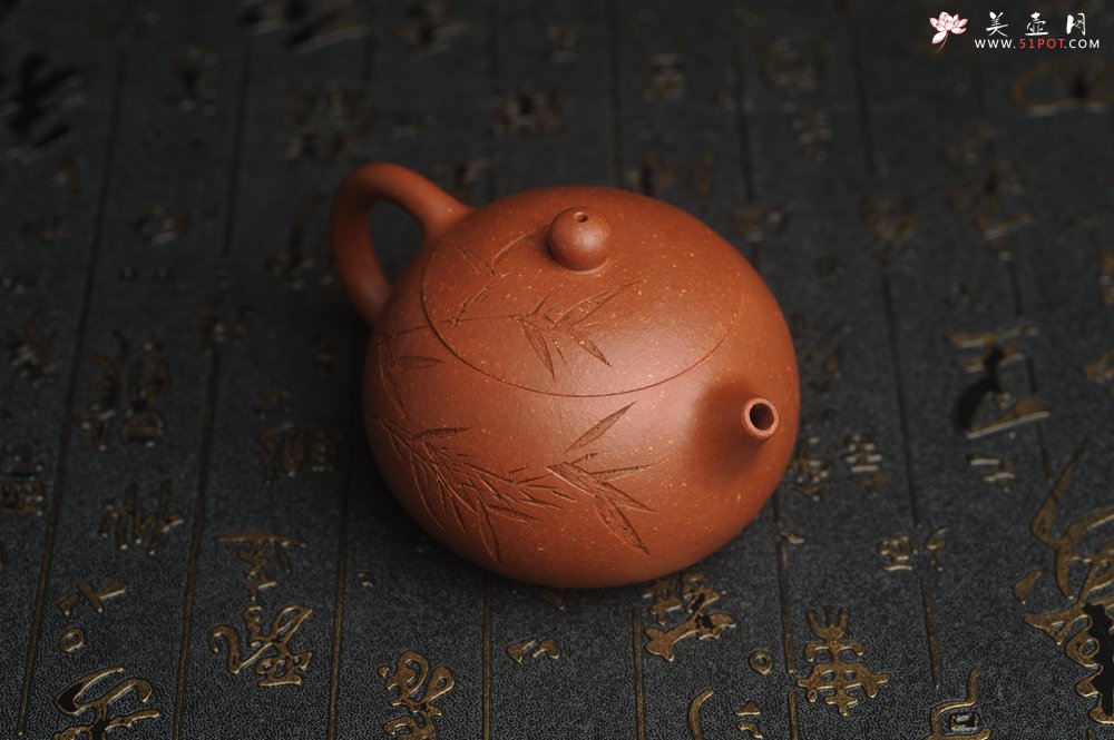 紫砂壶图片：油润降坡泥全手工小品西施壶 竹留清风 装饰居不可无竹 特文气 - 美壶网
