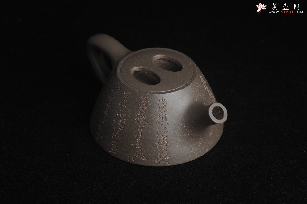 紫砂壶图片：美壶特惠 精致青段牛盖霸王石瓢 古今多少事都付笑谈中 - 美壶网