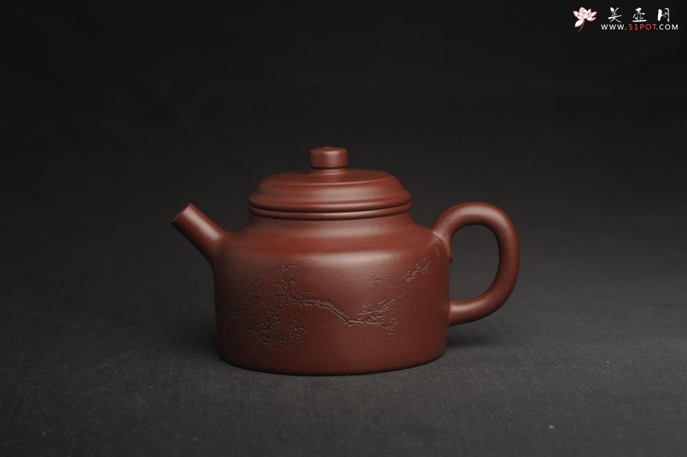 紫砂壶图片：油润黄龙山4号深井红皮龙 全手工德中壶 做工特好 喜上眉梢 - 美壶网