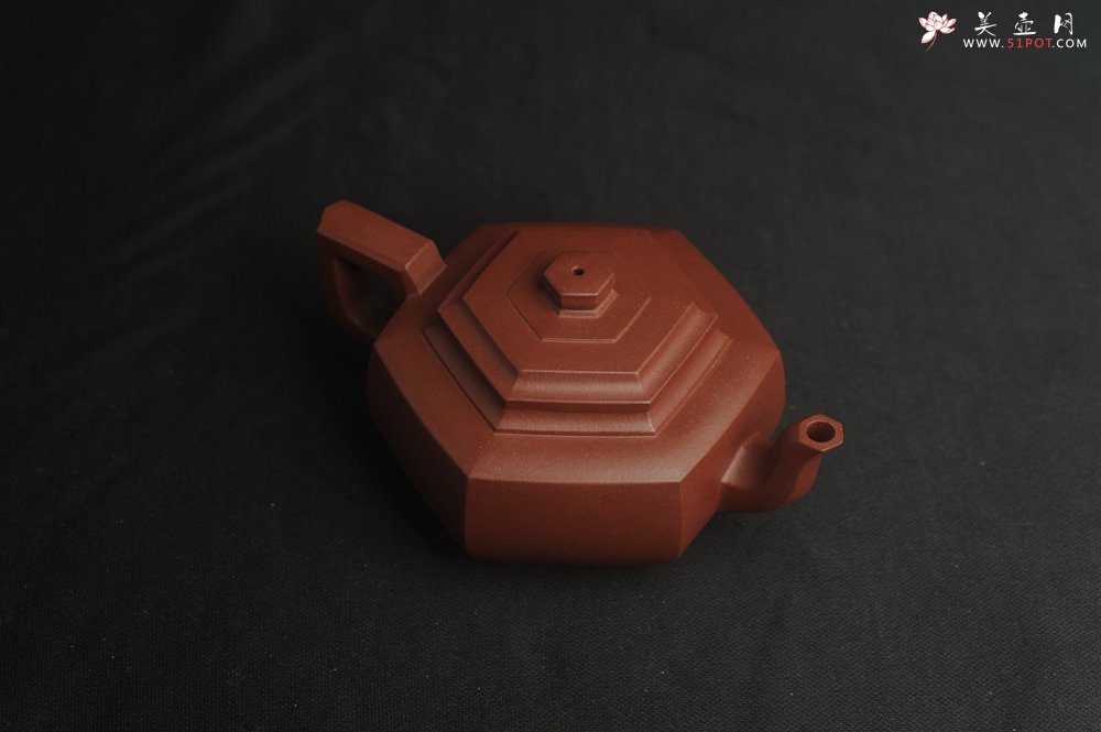 紫砂壶图片：美壶特惠 泥料超好 原矿紫红泥精致全手工六方雪华壶 - 美壶网