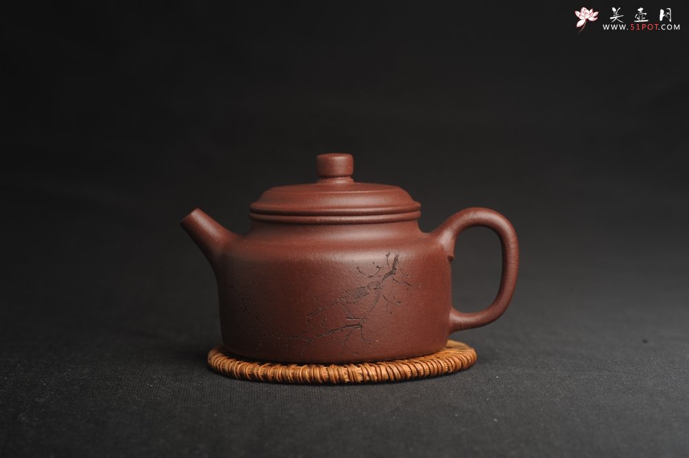 紫砂壶图片：,美壶特惠 优质紫泥精致枯枝鸟德中壶 矿物质丰富 茶人醉爱 - 美壶网