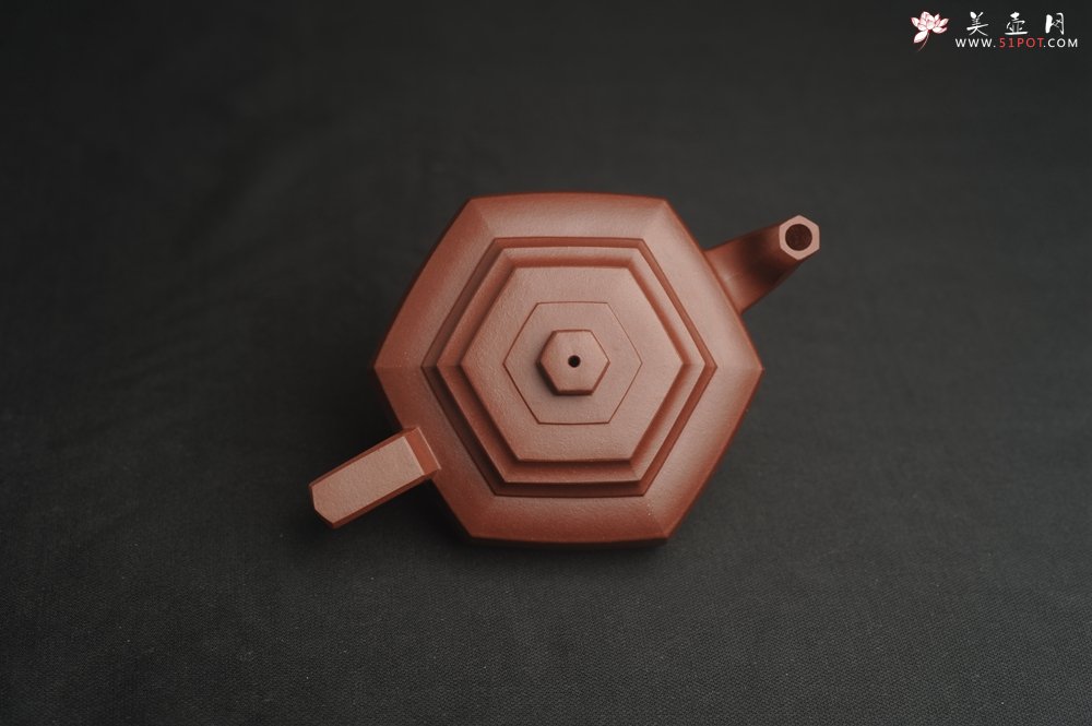 紫砂壶图片：美壶特惠 泥料超好 原矿紫红泥精致全手工六方雪华壶 - 美壶网