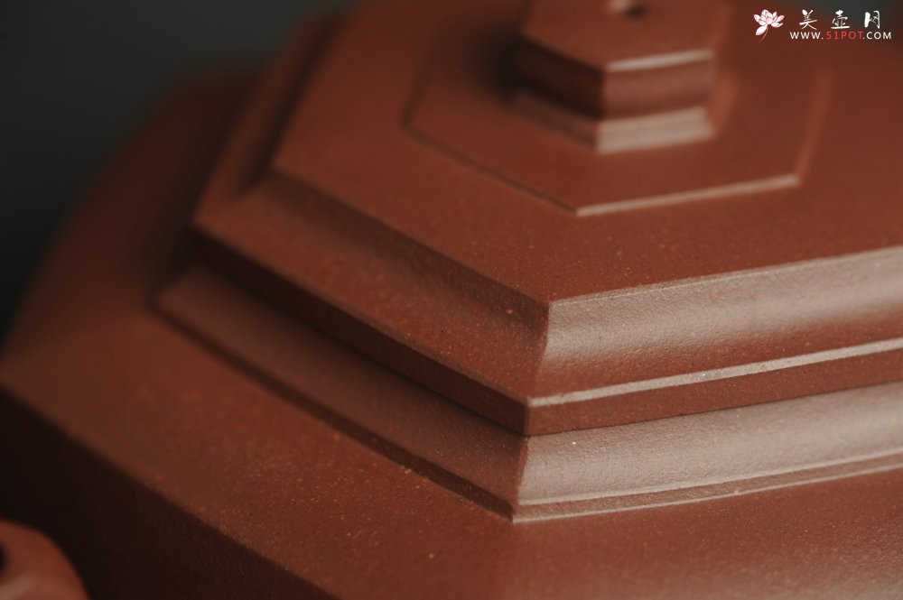 紫砂壶图片：美壶特惠 泥料超好 原矿紫红泥精致全手工六方雪华壶 - 美壶网