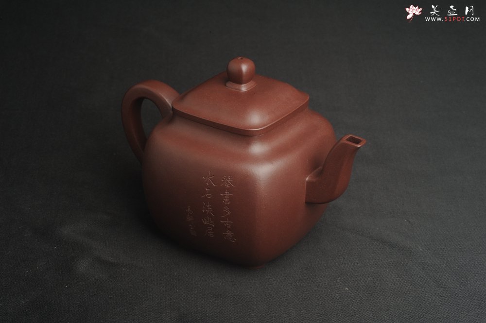 紫砂壶图片：实力派张海艳全手工油润底曹青重器鸣远四方 气势磅礴 用心之作 装饰人物特文气 - 美壶网
