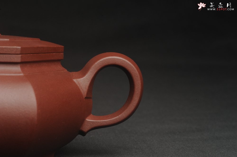 紫砂壶图片：美壶特惠 全手工优质紫红泥精致大彬六方 特文气 - 美壶网