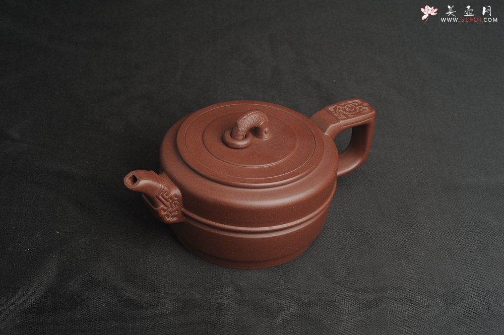 紫砂壶图片：美壶特惠 精致卡盖紫泥集玉壶 茶人醉爱 - 美壶网