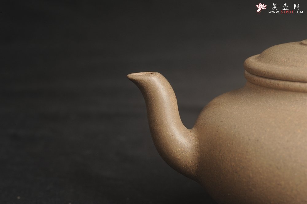 紫砂壶图片：特好高温本山老段泥 全手工高虚扁紫砂茶壶 - 美壶网