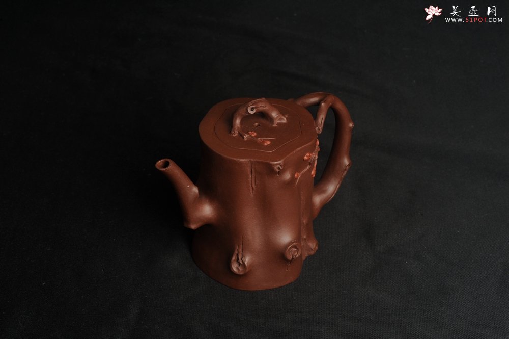 紫砂壶图片：潜力股赵老师 全手工秀雅梅桩 肌理自然生动 - 美壶网