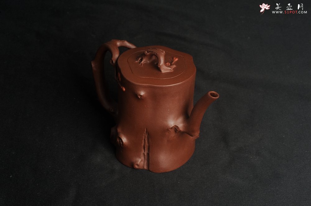紫砂壶图片：潜力股赵老师 全手工秀雅梅桩 肌理自然生动 - 美壶网