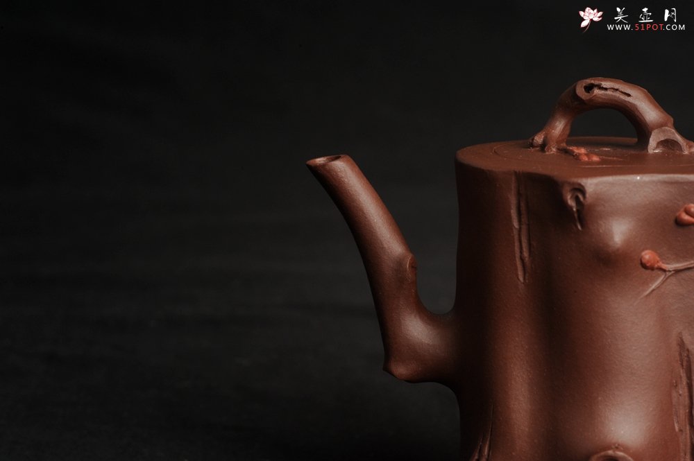 紫砂壶图片：潜力股赵老师 全手工秀雅梅桩 肌理自然生动 - 美壶网