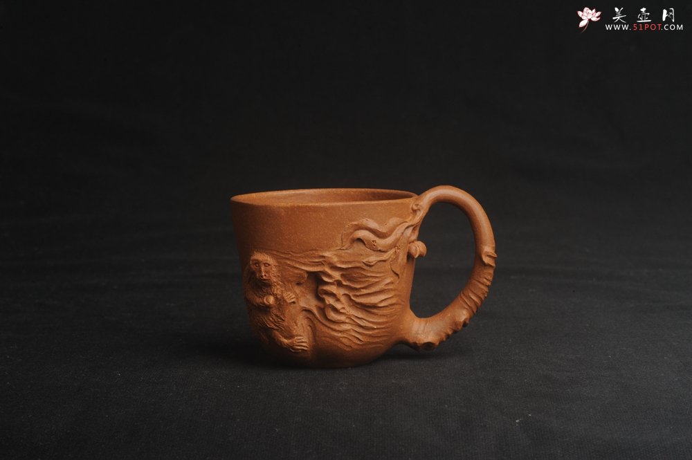 紫砂壶图片：潜力股赵老师 优质黄降坡泥 全手工金猴桃杯 主人杯 - 美壶网