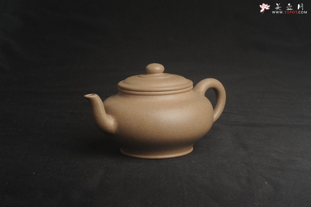 紫砂壶图片：特好高温本山老段泥 全手工高虚扁紫砂茶壶 - 美壶网