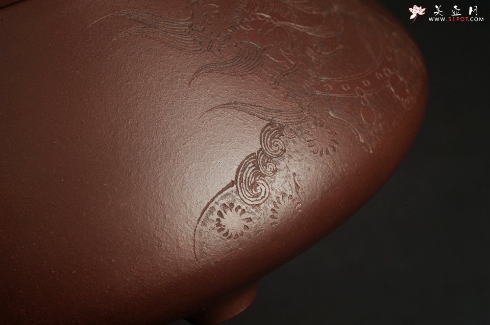 紫砂壶图片：特油润底曹青 全手工子冶石瓢 助工装饰瑞兽 - 美壶网