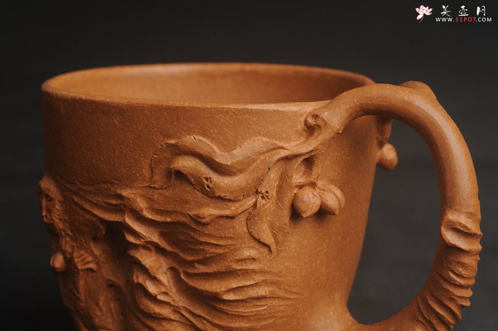 紫砂壶图片：潜力股赵老师 优质黄降坡泥 全手工金猴桃杯 主人杯 - 美壶网