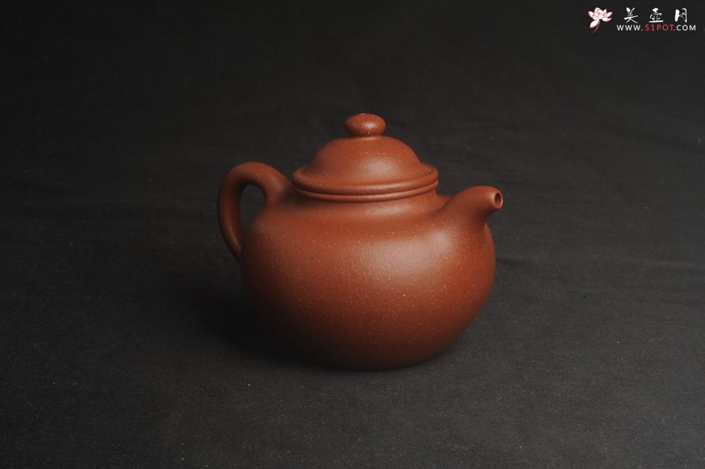 紫砂壶图片：美壶特惠 精致红降坡泥莲子壶 - 美壶网