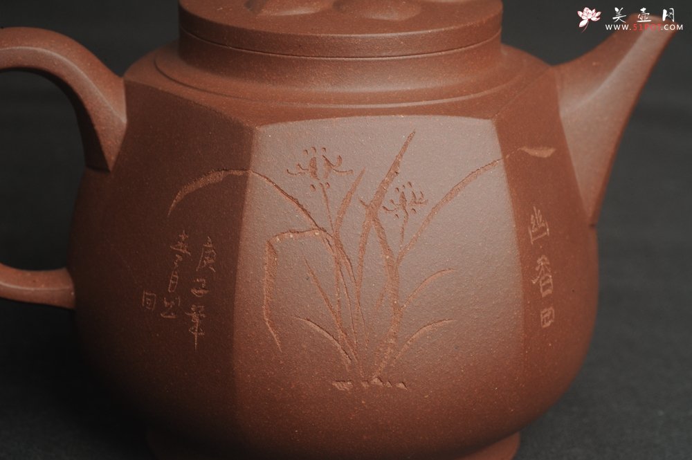 紫砂壶图片：美壶特惠 优质紫泥精工六方华樽壶 - 美壶网