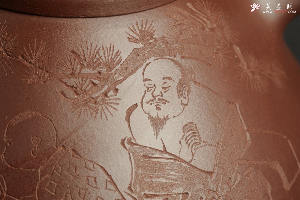 紫砂壶图片：潜力股周小培 特好全手工底槽清子冶石瓢 何如玉川翁 松风煮秋水 - 美壶网