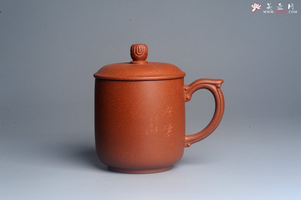 紫砂壶图片：美杯特惠 精致降坡泥澄怀盖杯 紫砂杯 - 美壶网