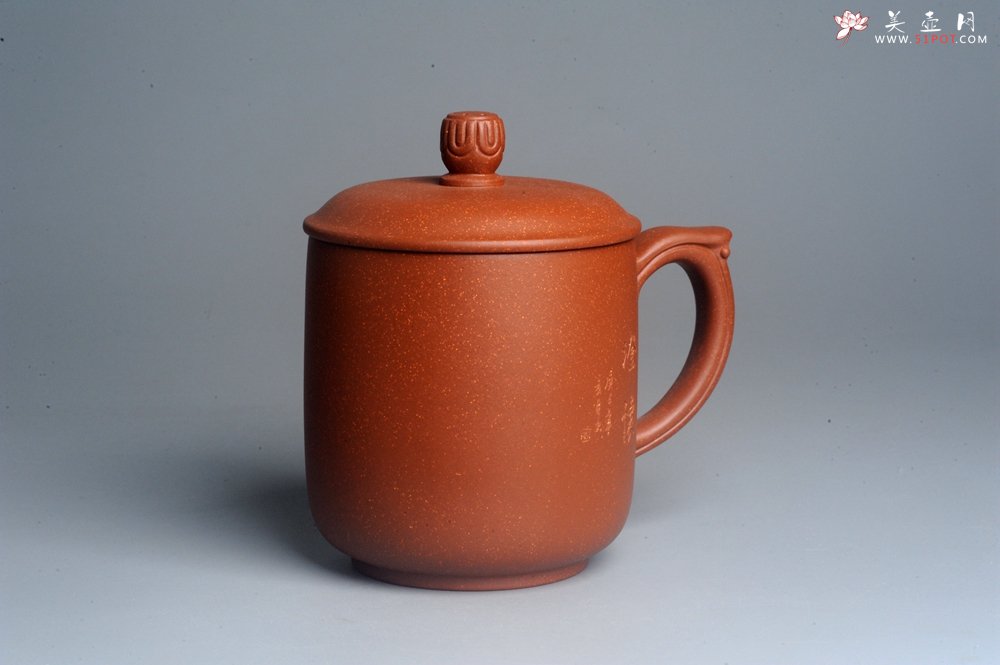 紫砂壶图片：美杯特惠 精致降坡泥澄怀盖杯 紫砂杯 - 美壶网