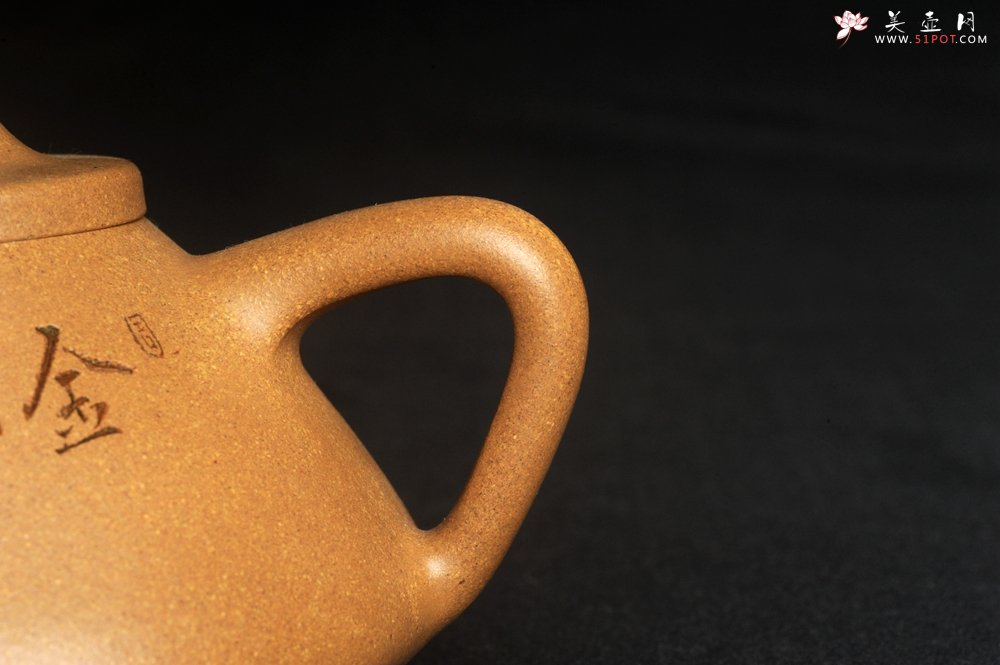 紫砂壶图片：美壶特惠 特精致老黄段子冶石瓢 金瓶增秀色 特文气 - 美壶网