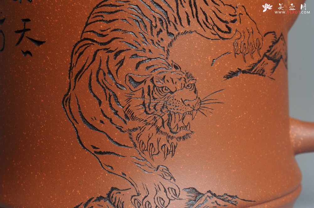 紫砂壶图片：美杯特惠 精致竹段下山虎盖杯 紫砂杯 - 美壶网