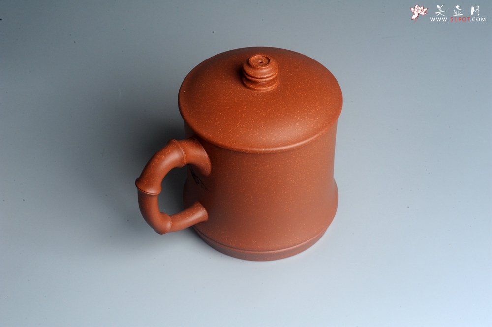 紫砂壶图片：美杯特惠 精致竹段下山虎盖杯 紫砂杯 - 美壶网